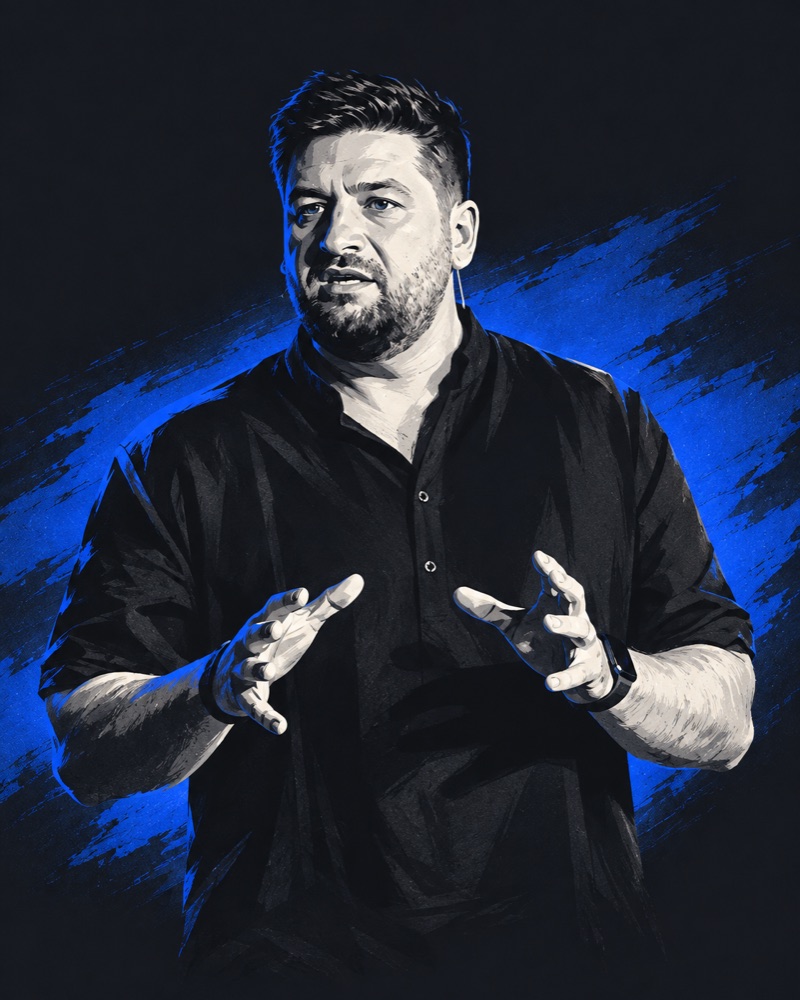 Illustration von Daniel-Eugen Daraban mit Mikrofon